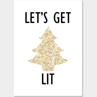 Let's get lit fun novelty xmas shirt Posters and Art